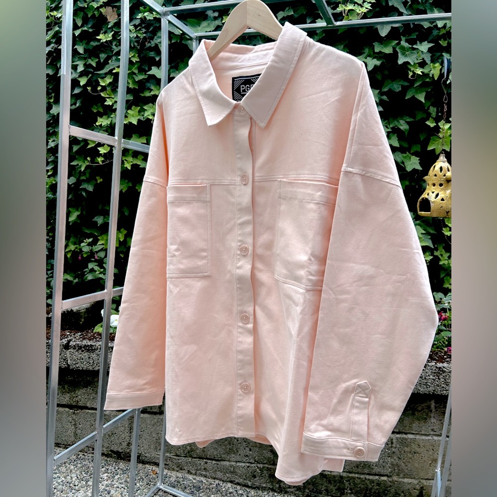 NWT Emmit Brushed Cotton Twill Shirt Jacket in Petal